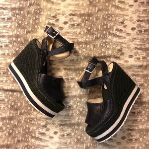 Leather Espadrilles with EVA detail Wedges